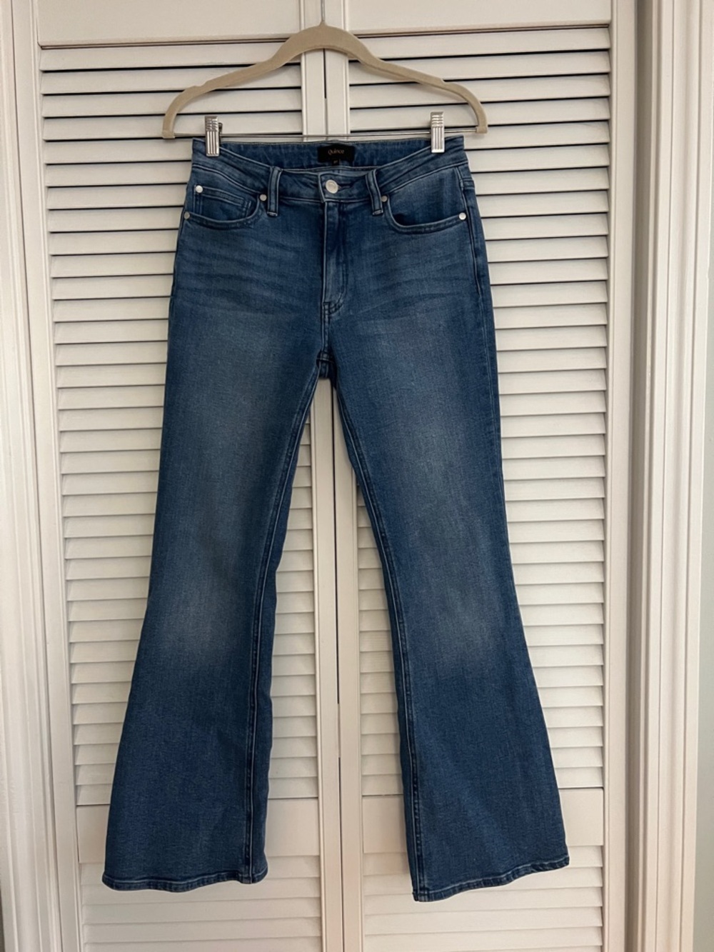 Quince Luna Stretch Flare Jeans 27 Seaside Blue